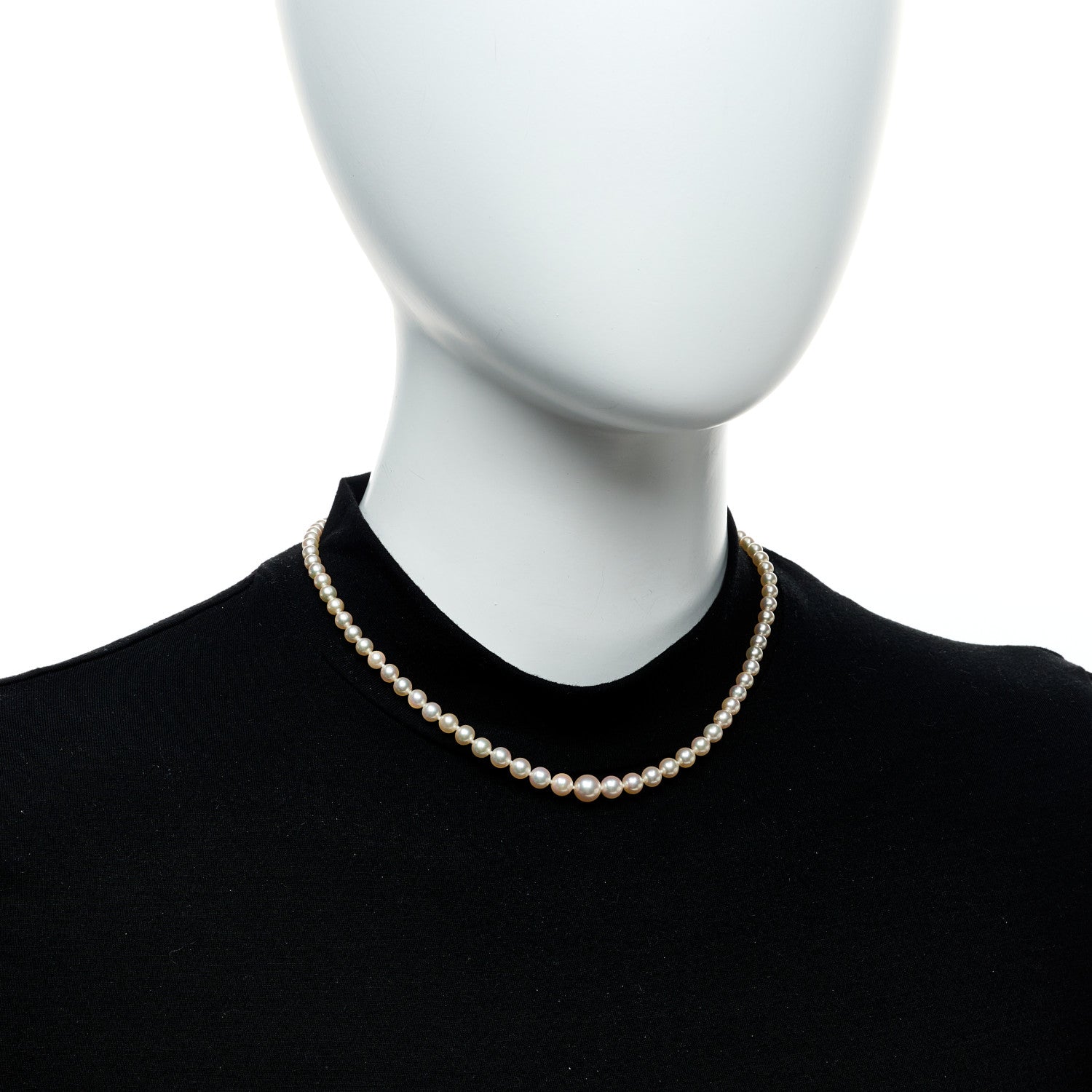 Mikimoto 18K White Gold Akoya Pearl 3.5-7.5mm Graduated Strand Necklace 2 of 6