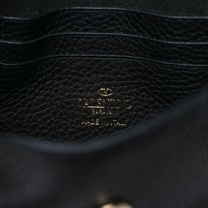 Valentino Garavani Grainy Calfskin Rockstud Crossbody Pouch Black 6 of 9