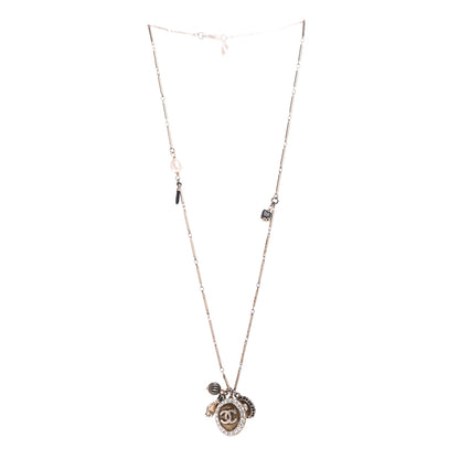 Chanel Crystal Enamel CC Charms Necklace Gold 3 of 6