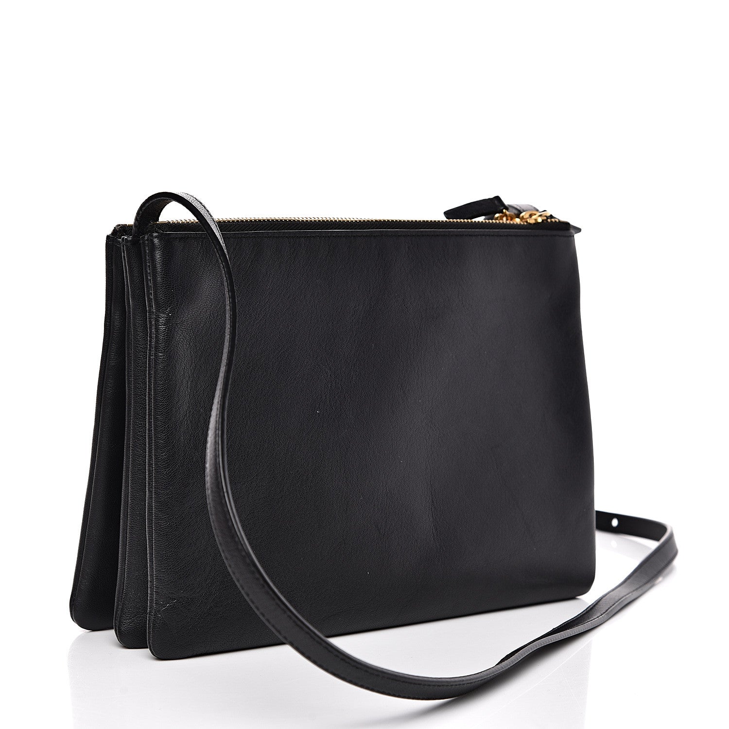 Celine Goatskin Large Trio Crossbody Bag Navy Blue 2 of 11