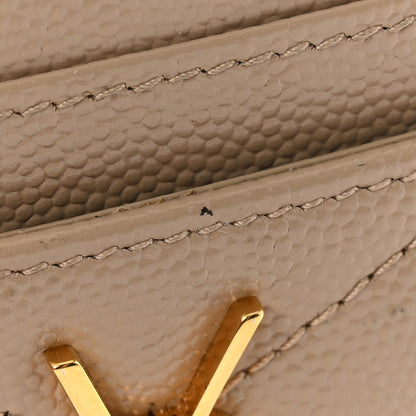 Saint Laurent Grain De Poudre Matelasse Chevron Monogram Credit Card Case Nude Powder 8 of 9