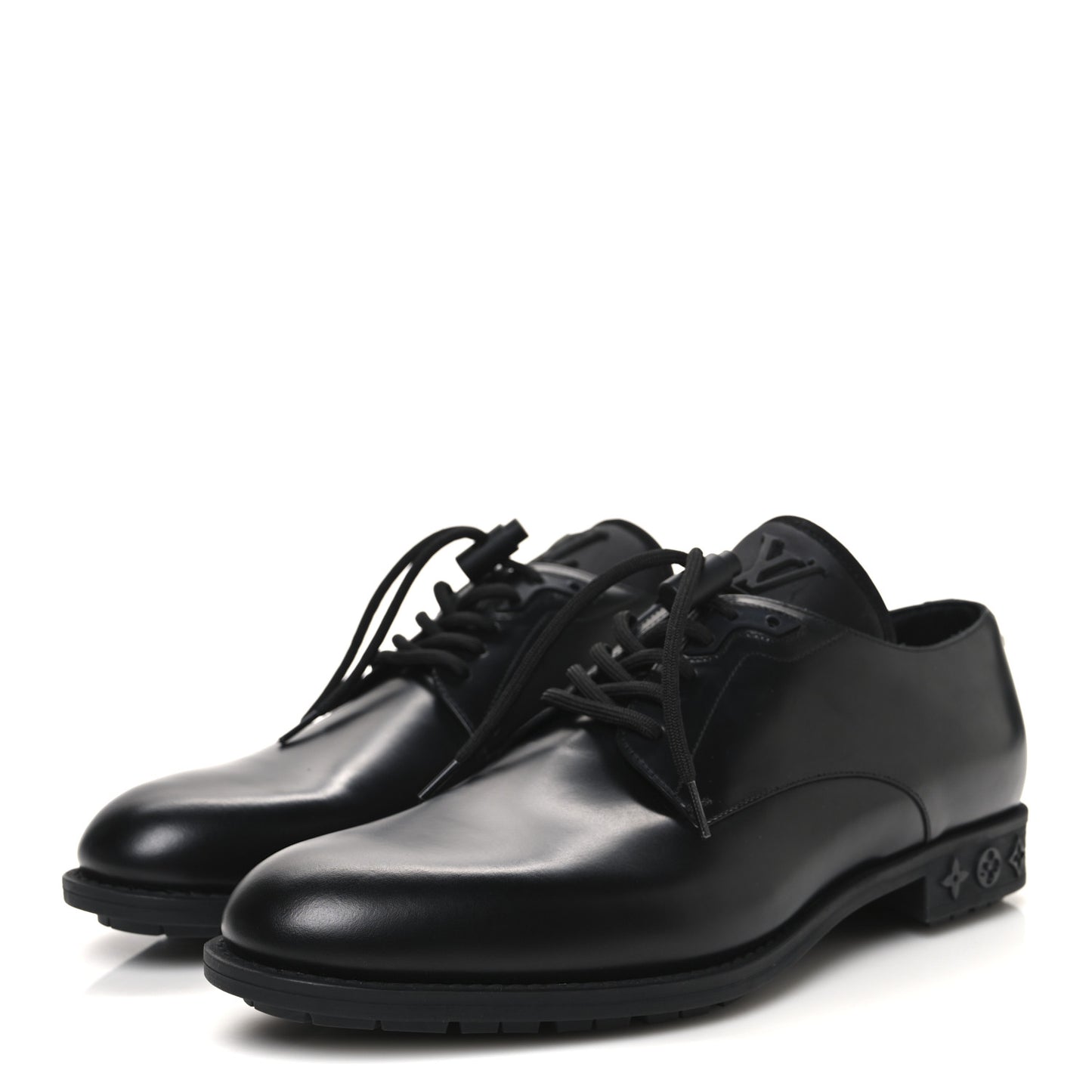 Calfskin Mens Formal Derby Shoes 8 Black
