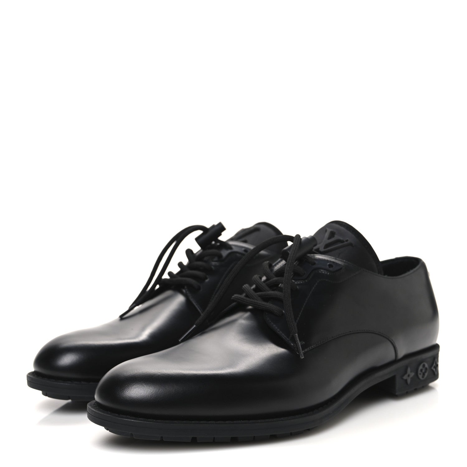 Louis Vuitton Calfskin Mens Formal Derby Shoes 8 Black 4 of 10
