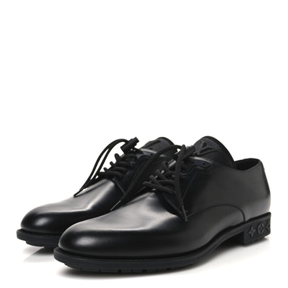 Louis Vuitton Calfskin Mens Formal Derby Shoes 8 Black 4 of 10