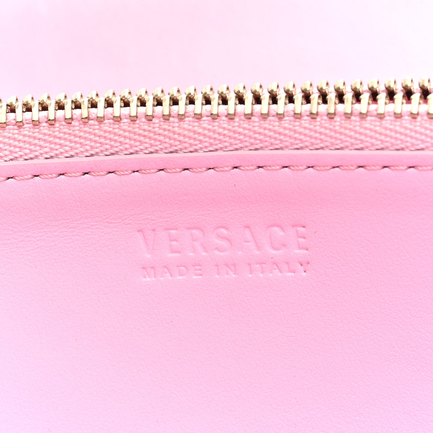 Vitello Palazzo Medusa Zip Around Wallet Pink