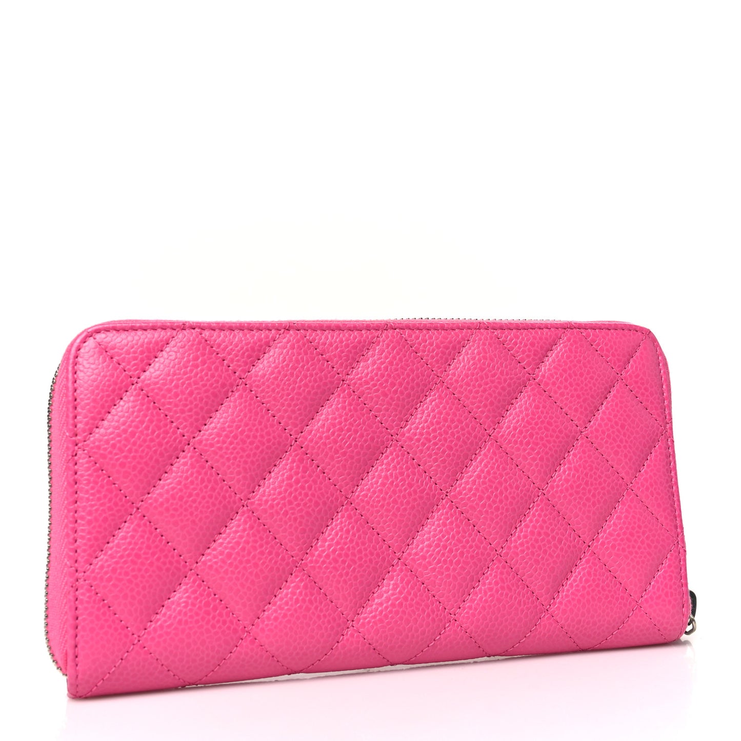 Caviar Quilted Large Gusset Zip Around Wallet Pink