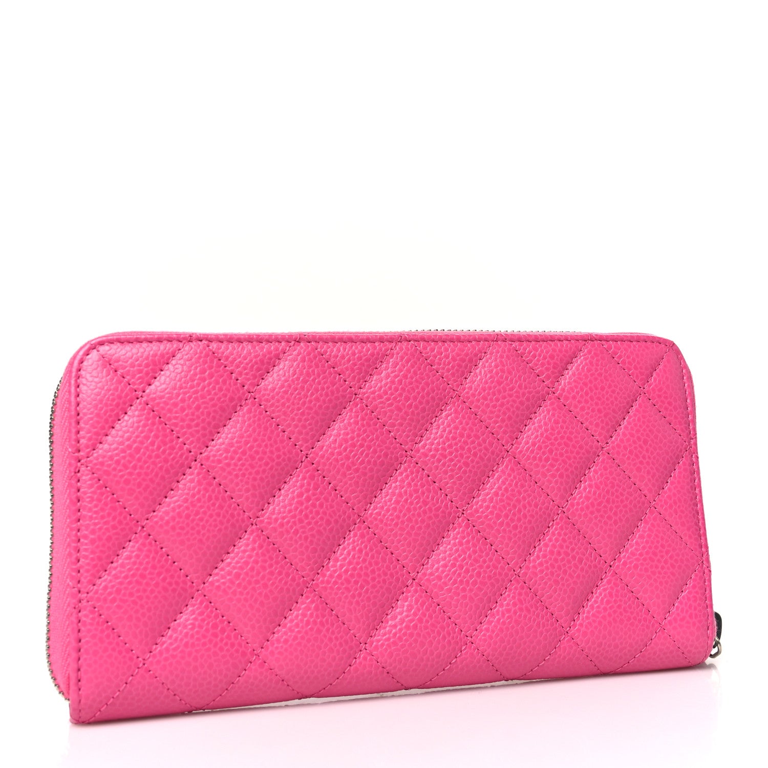 Chanel Caviar Quilted Large Gusset Zip Around Wallet Pink 3 of 9