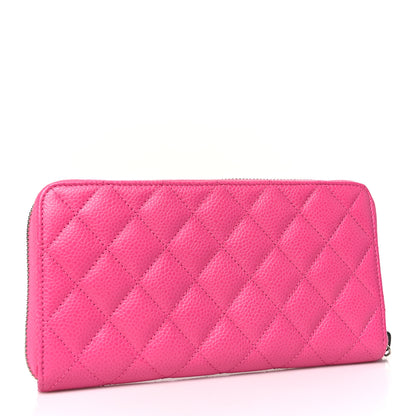 Chanel Caviar Quilted Large Gusset Zip Around Wallet Pink 3 of 9