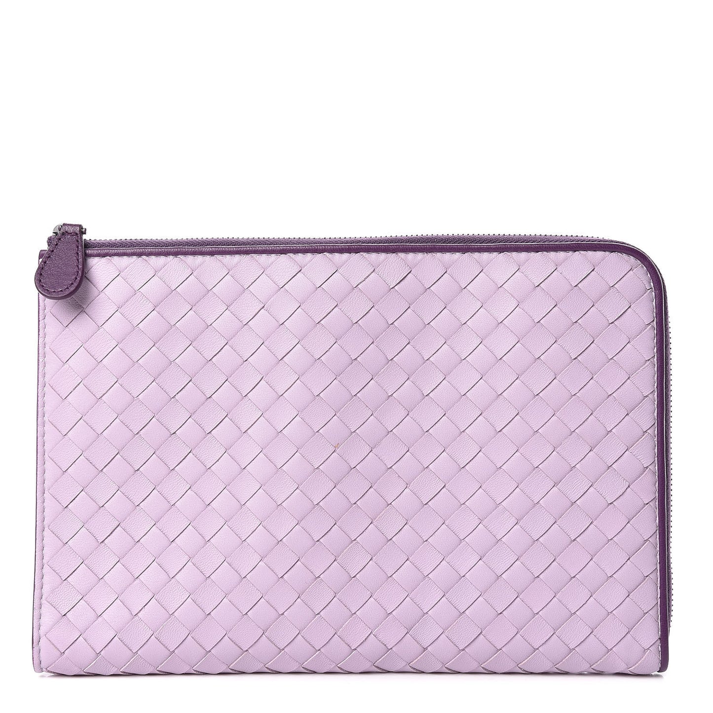 Nappa Intrecciato Flat Zip Pouch Parme Monalisa