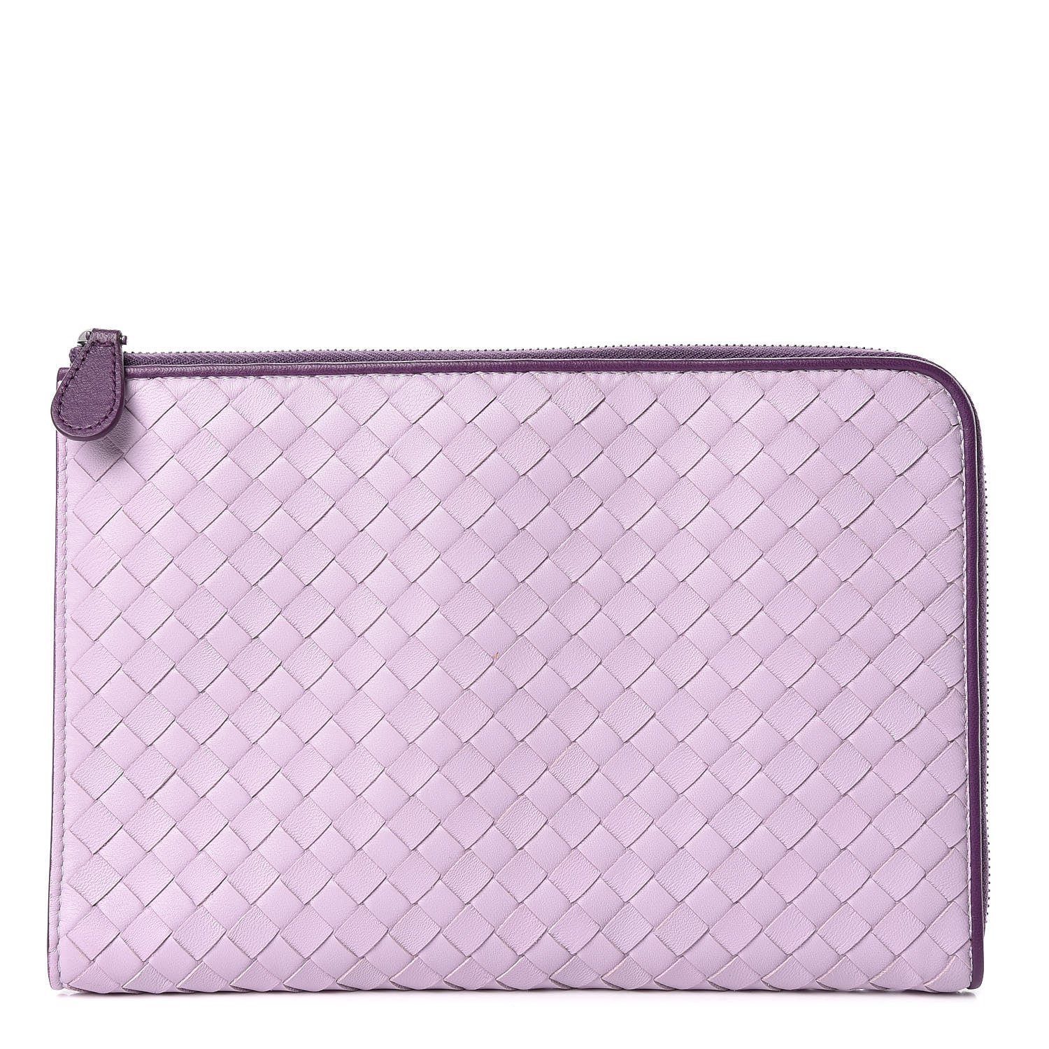 Bottega Veneta Nappa Intrecciato Flat Zip Pouch Parme Monalisa 1 of 11