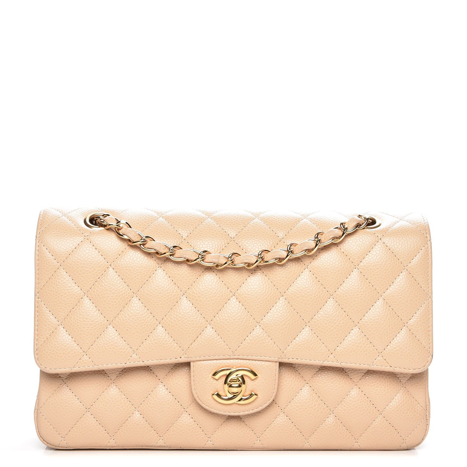 Chanel Caviar Quilted Medium Double Flap Beige Clair 1 of 9