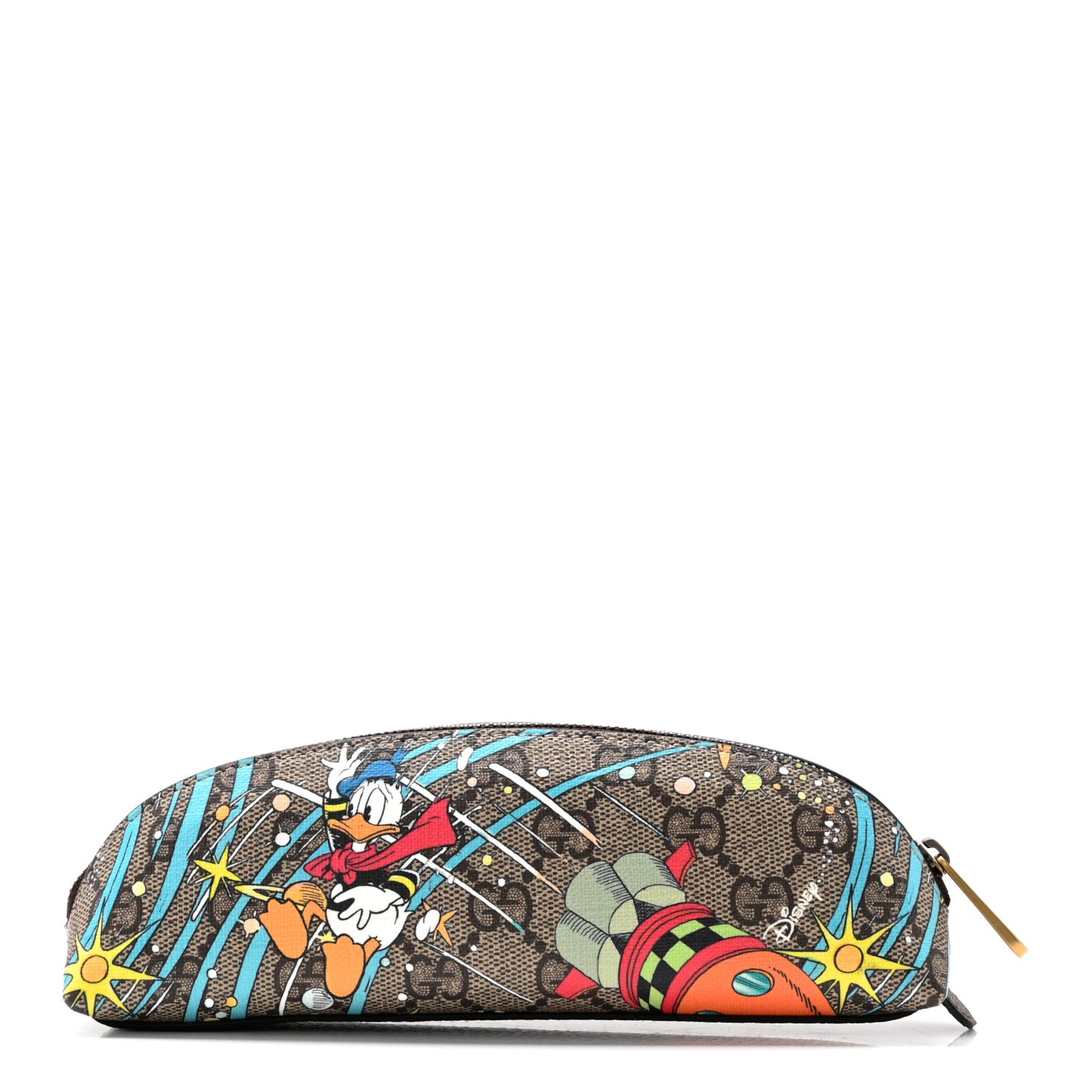 X DISNEY GG Supreme Monogram Donald Duck Pencil Case Beige Ebony