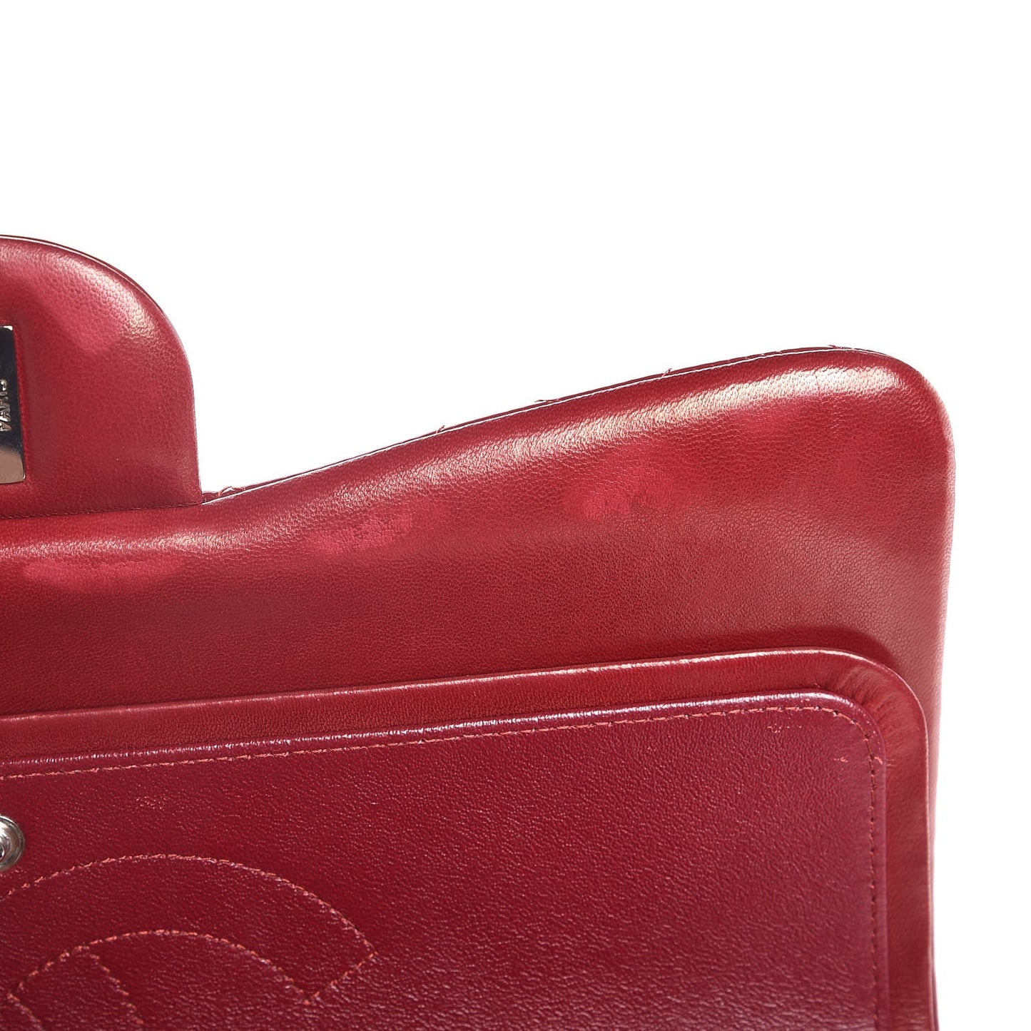Patent Quilted Jumbo Double Flap Red