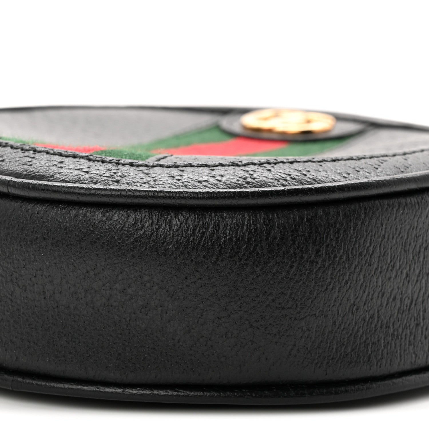 Gucci Textured Calfskin Web Ophidia Round Wrist Wallet Black 10 of 11