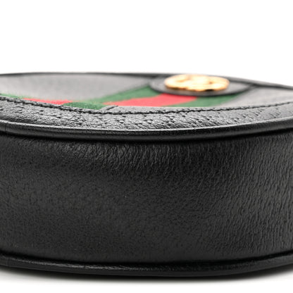 Gucci Textured Calfskin Web Ophidia Round Wrist Wallet Black 10 of 11