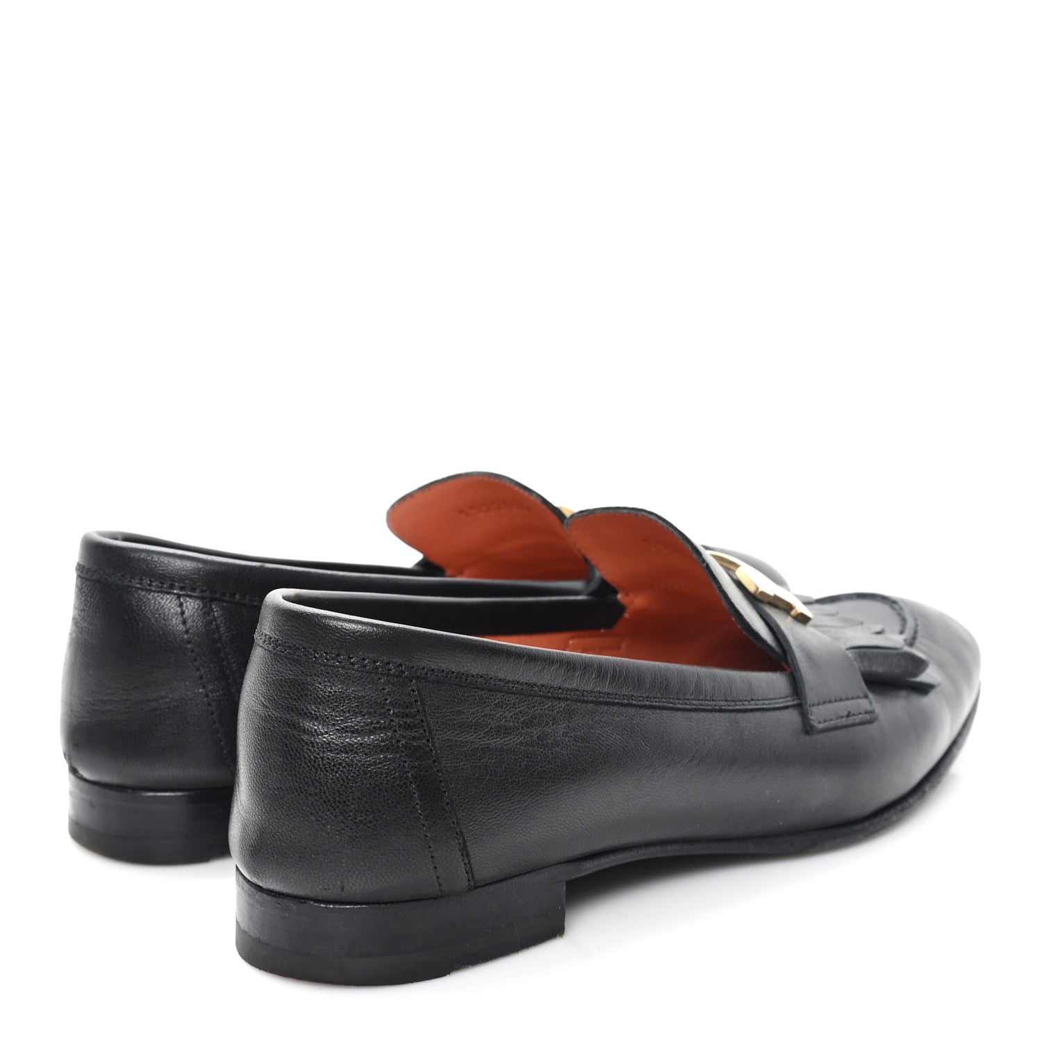 Hermes Goatskin Womens Royal Loafers 36 Black 5 of 12