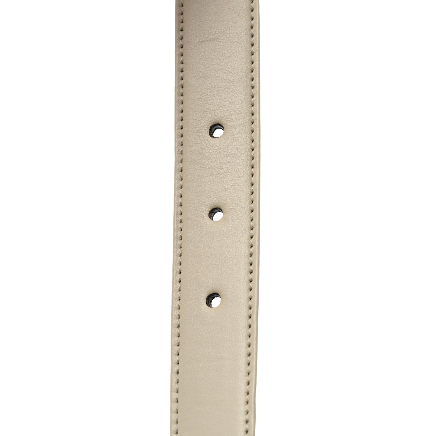 Plutone Calfskin Interlocking G 25mm Chain Belt 95 38 White