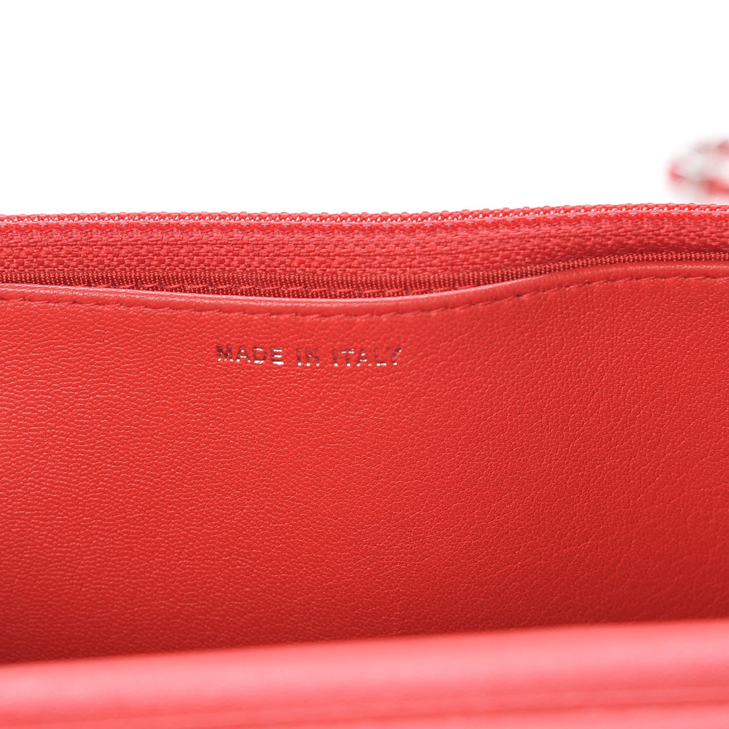 Chanel Grained Calfskin Quilted CC Box Wallet On Chain WOC Red 7 of 9