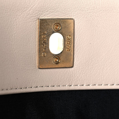 Chanel Calfskin Stitched Large Button Up Hobo Ivory Black 14 of 19