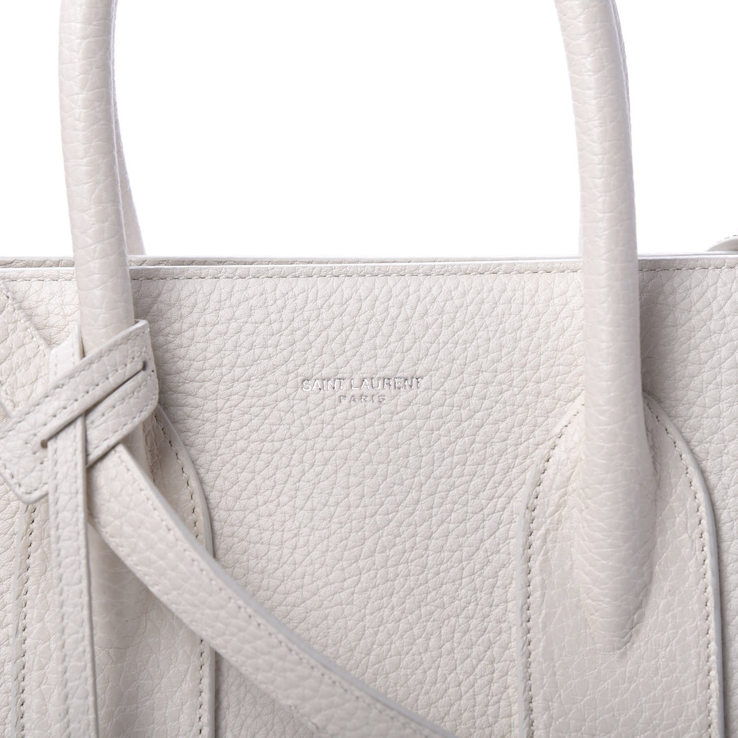 Grained Calfskin Small Sac De Jour Dove White