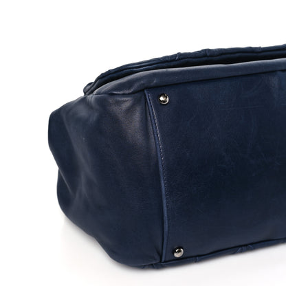 Chanel Lambskin Quilted Soft Squares Origami Accordion Flap Navy 8 of 9