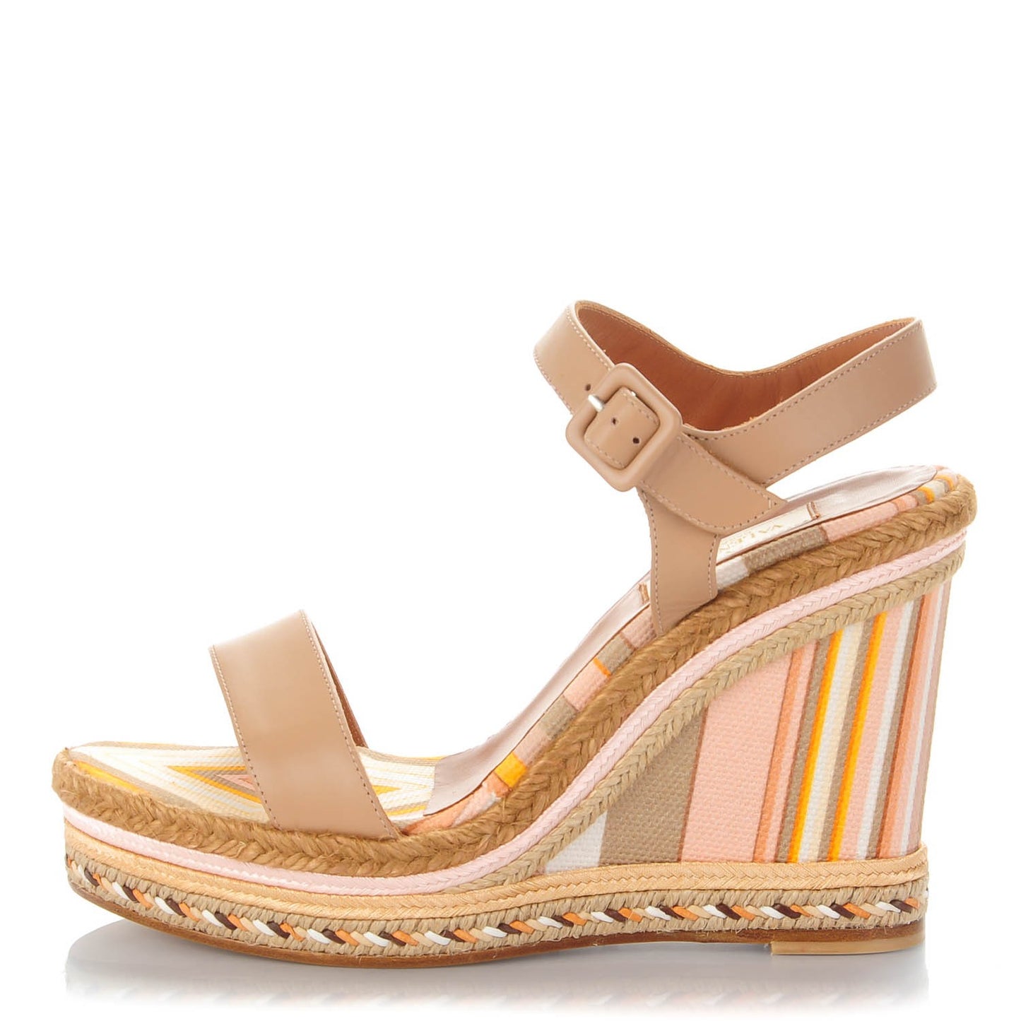 Calfskin Canvas Native Couture 1975 Espadrille Wedge Sandals 38