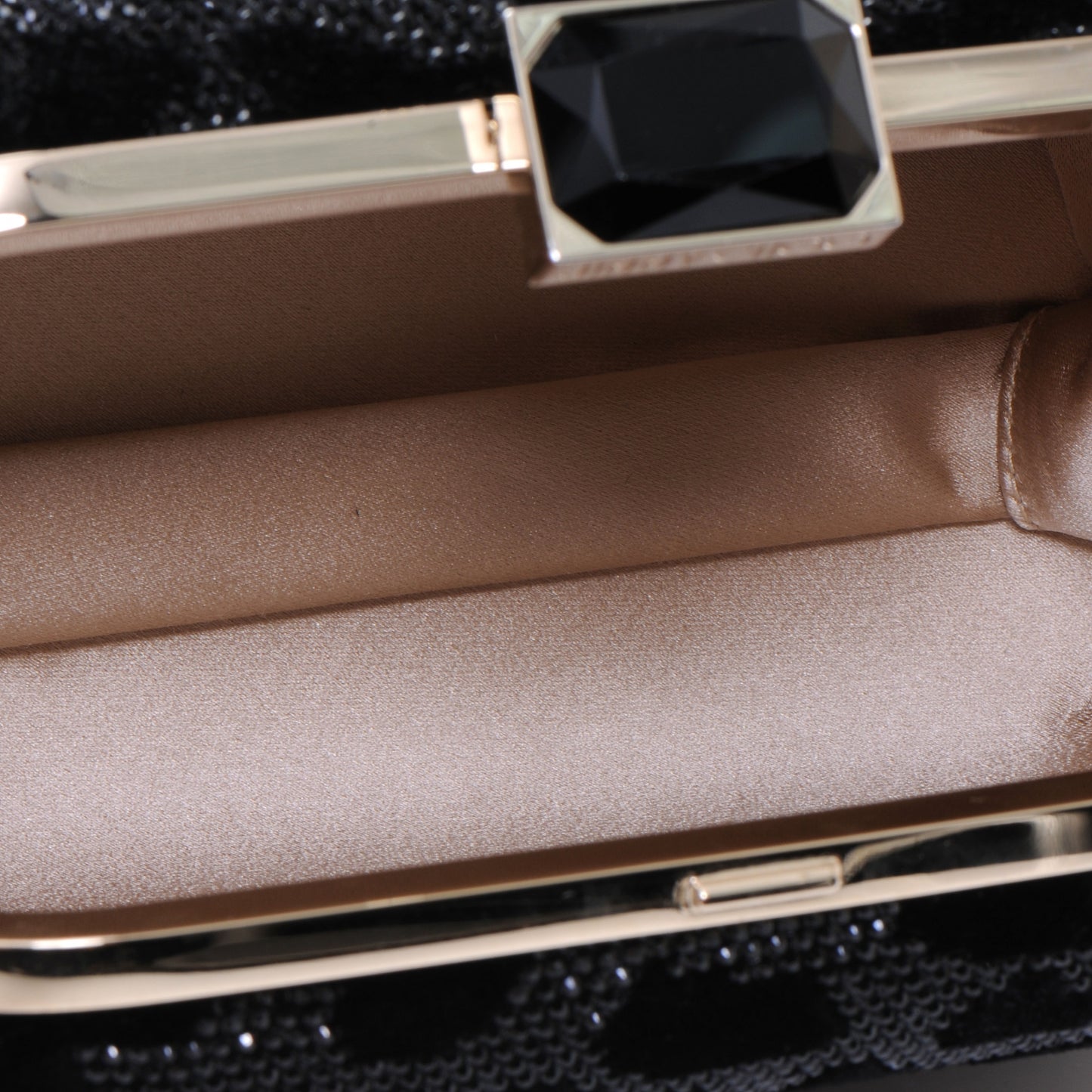 Velvet Cloud Stone Embellished Clutch Black