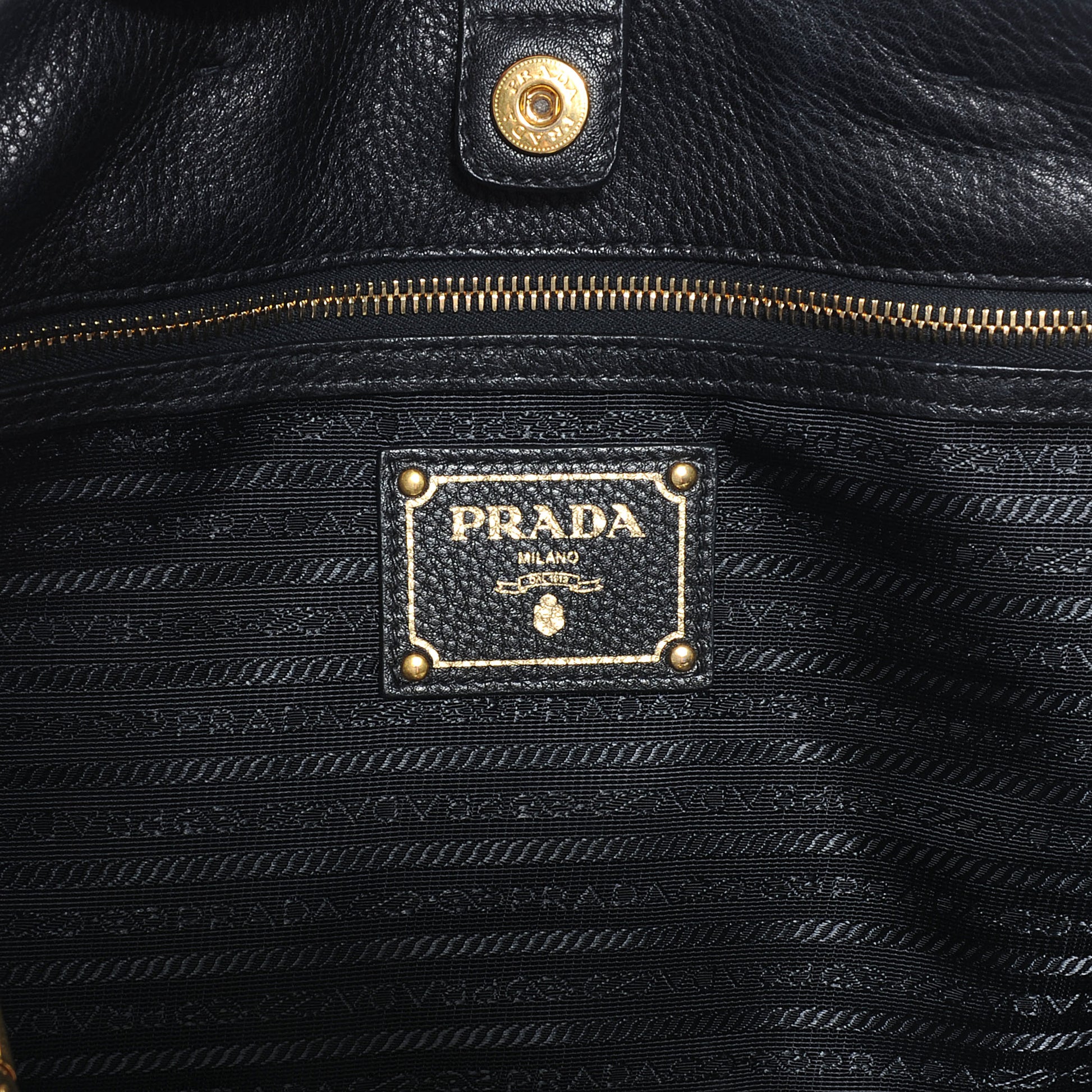 Prada Vitello Daino Tote Black 6 of 8