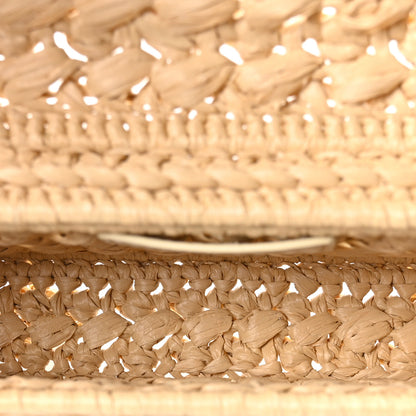 Celine Raffia Effect Claude Chain Shoulder Bag Natural 4 of 8