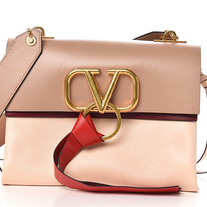Valentino Garavani Smooth Calfskin Small VRing Crossbody Bag Rose Cannelle Light Ivory Cerise 11 of 11
