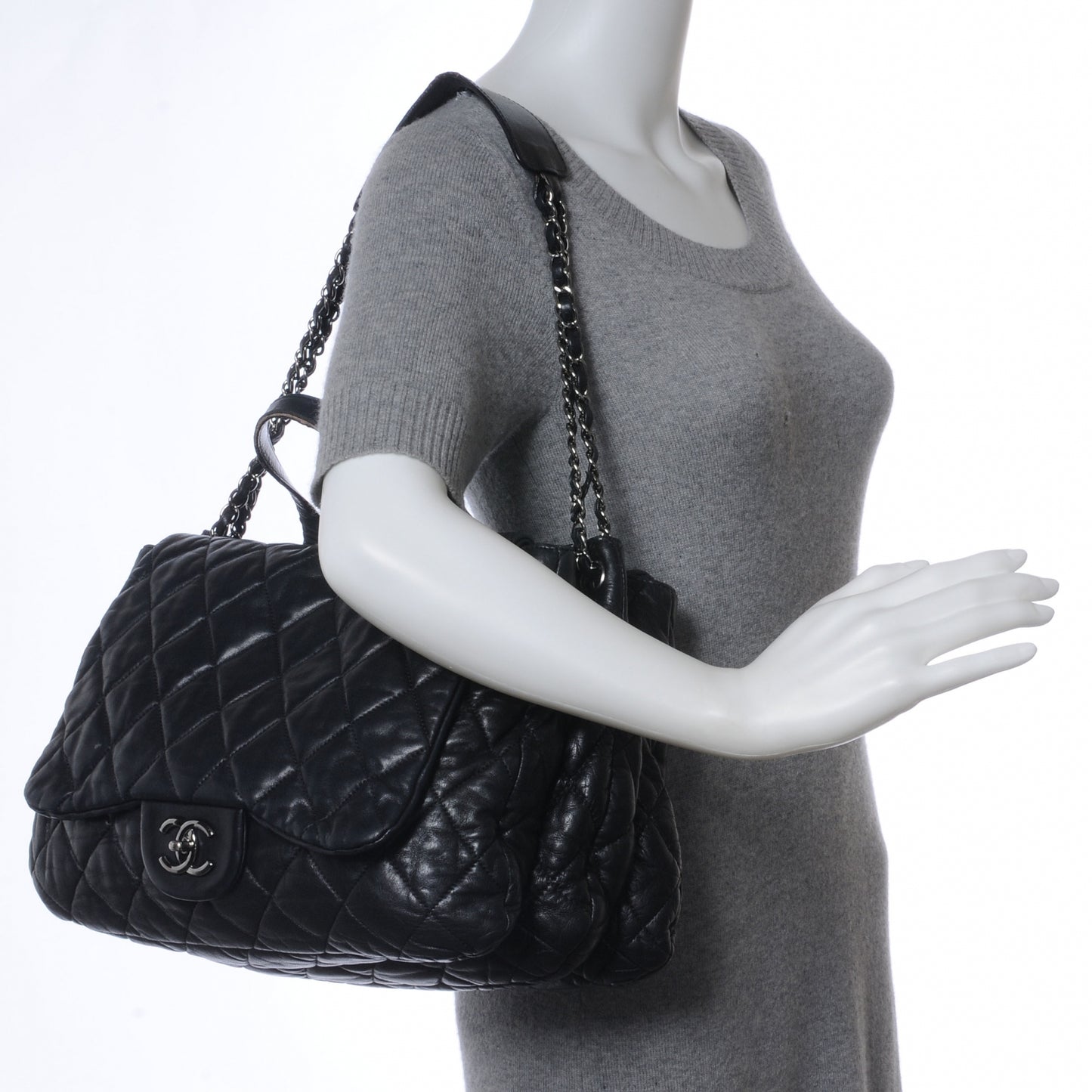 Lambskin Quilted Chanel 3 Maxi Tote Black