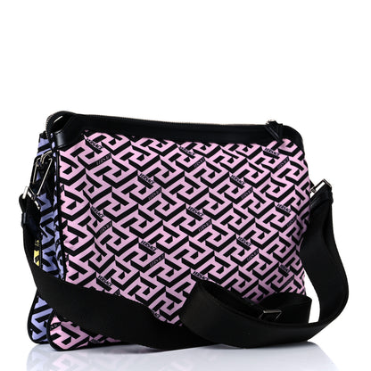Versace Coated Canvas Calfskin La Greca Signature Shoulder Bag Multicolor 3 of 12