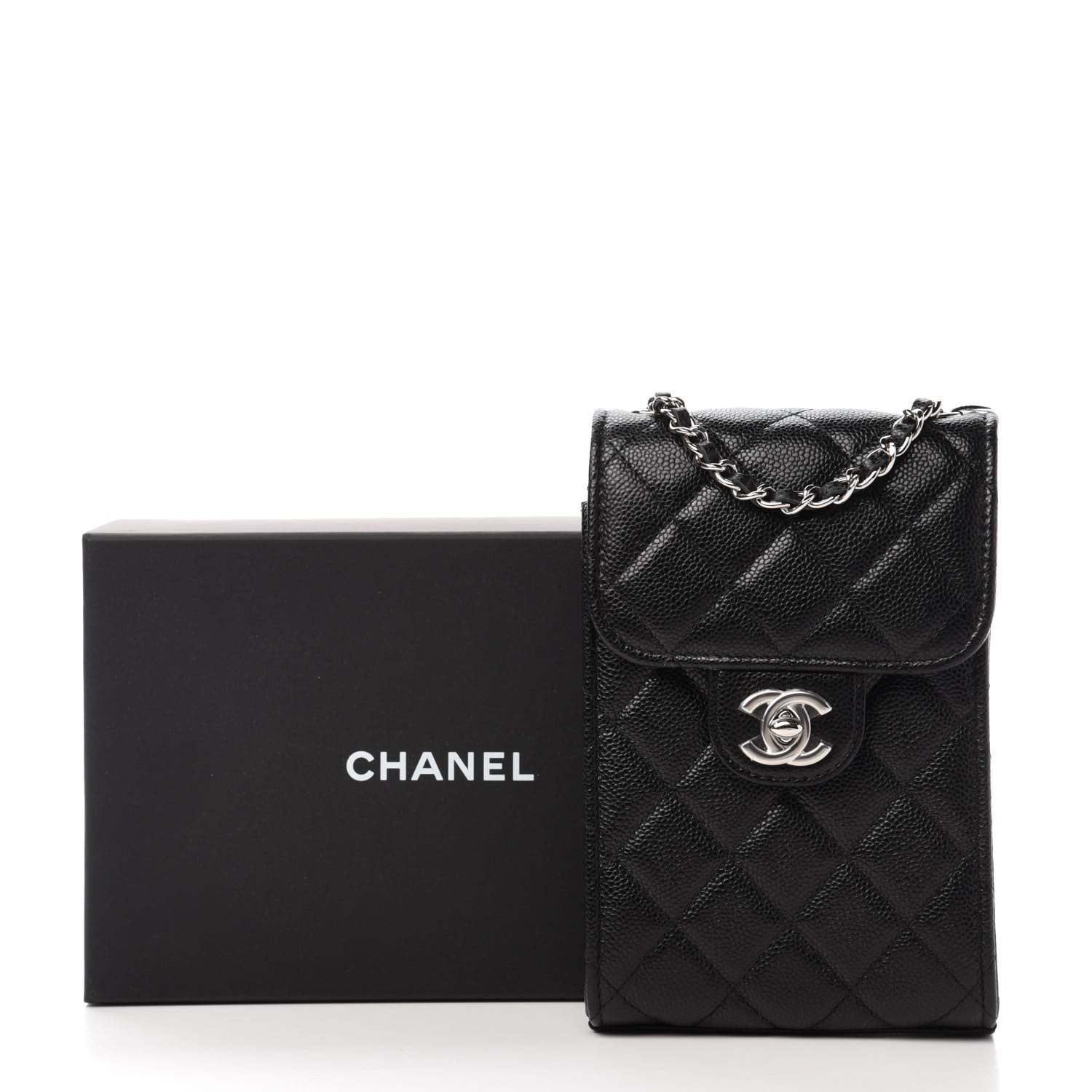Chanel Caviar Quilted Classic Phone Holder Black 12 of 12