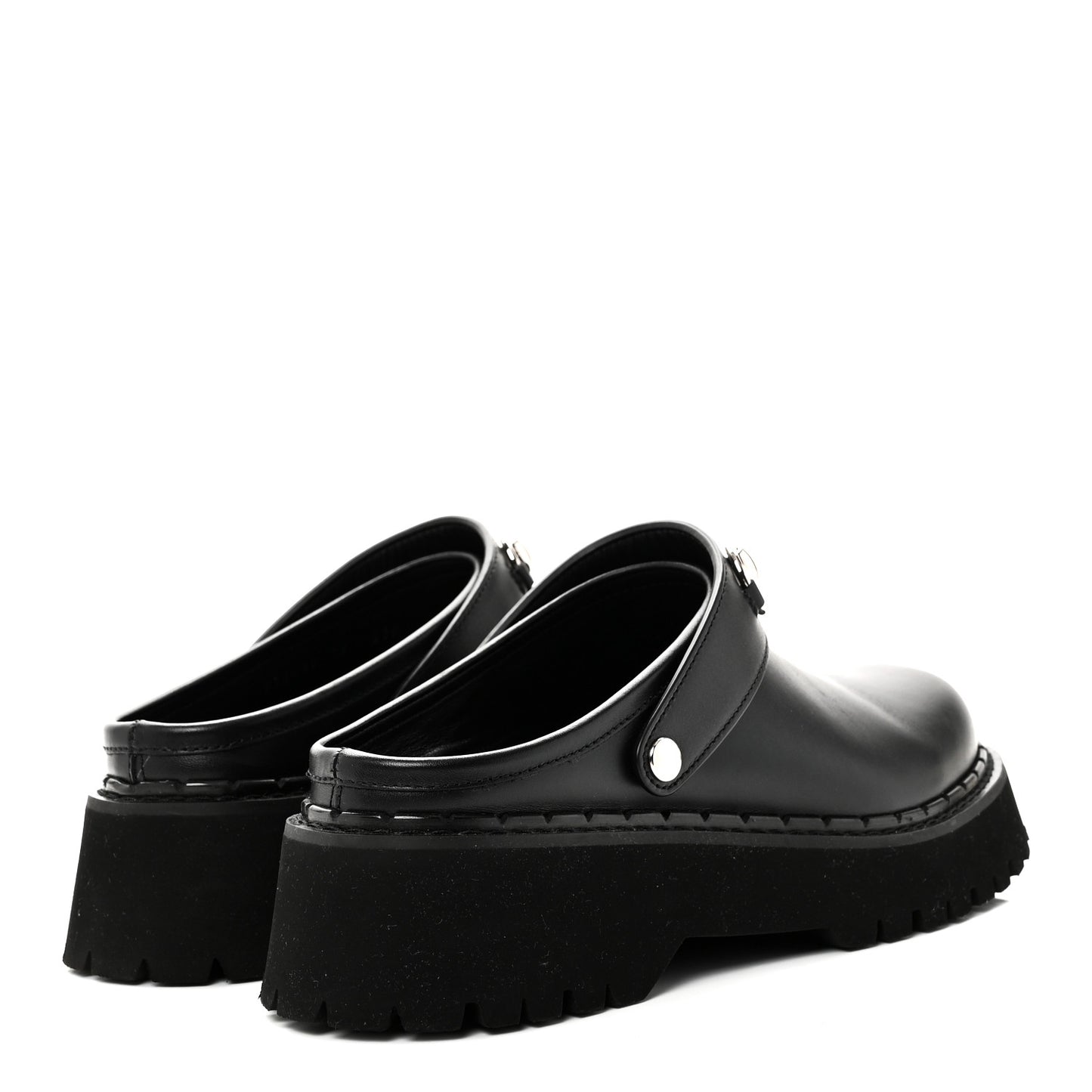 Calfskin Womens Horsebit Platform Mules 39 Black