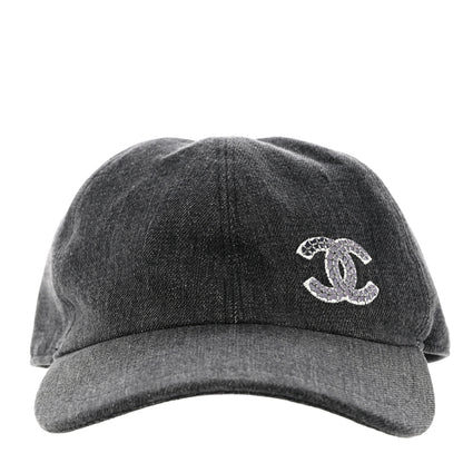 Chanel Cotton Sequin CC Cap Hat Black 3 of 8