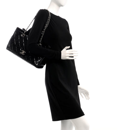 Chanel Glazed Calfskin Quilted Small CC Delivery Tote Black 2 of 9