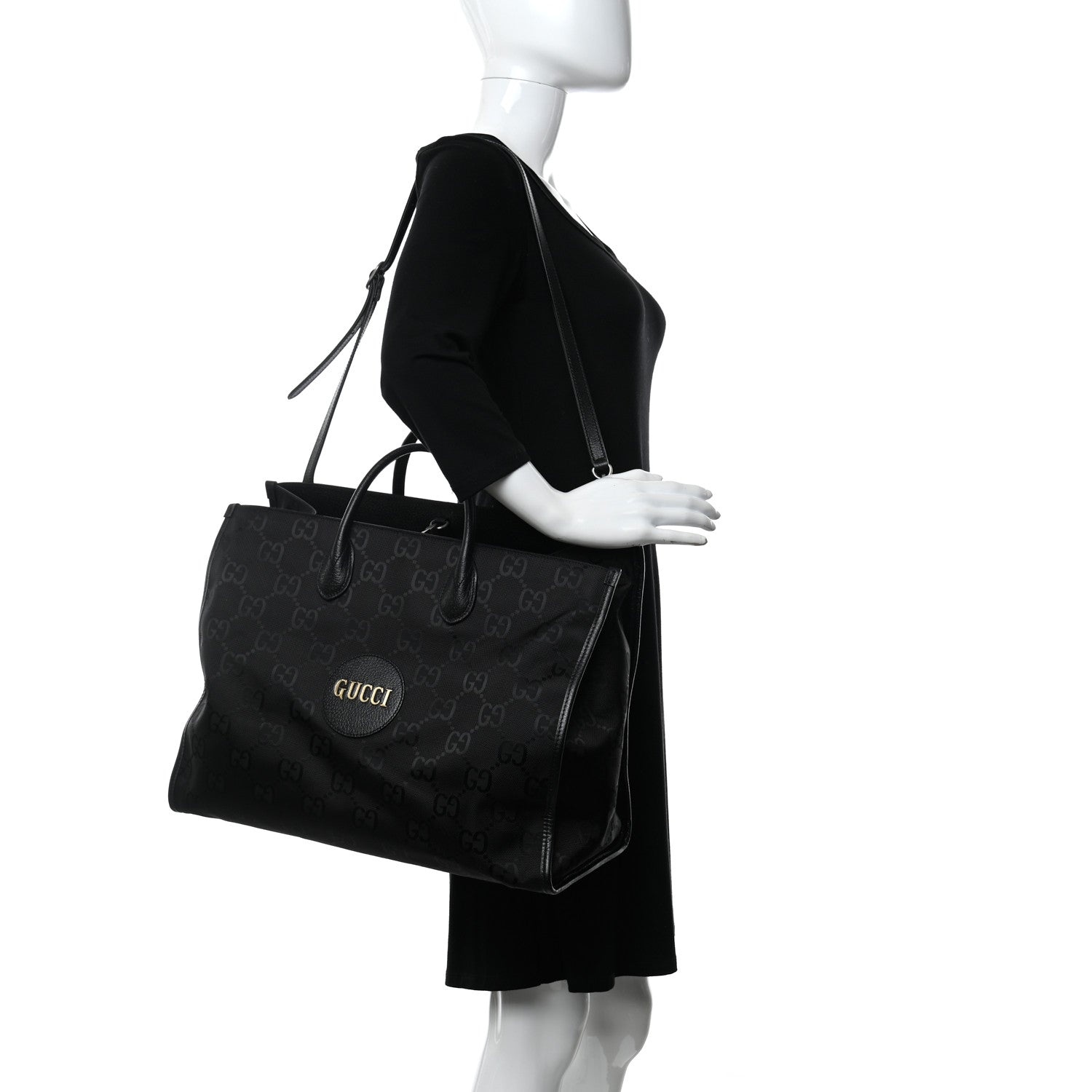 Gucci Econyl Nylon Monogram Large Off The Grid Tote Bag Black 2 of 9