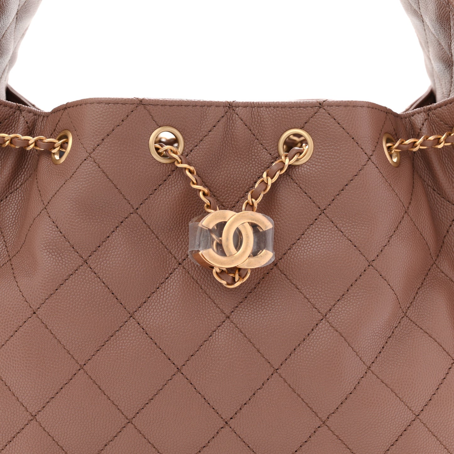 Caviar Quilted Small Chanel 25 Handbag Brown