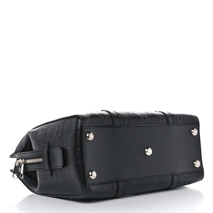Gucci Calfskin GG Tennis Embossed Tote Bag Black 4 of 10