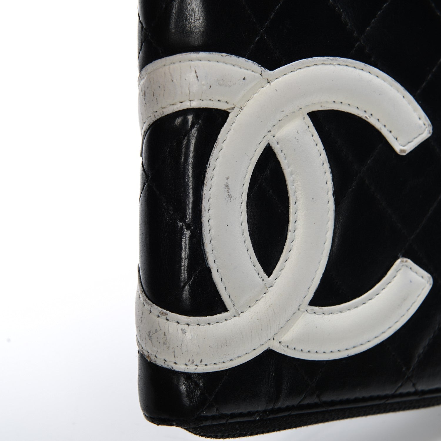 Chanel Calfskin Cambon Zip Around Organizer Wallet Black White 7 of 12