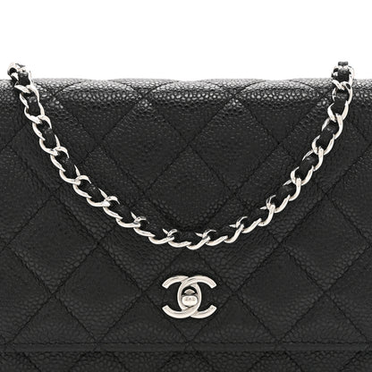 Chanel Caviar Quilted CC Turnlock Wallet On Chain WOC Black 9 of 11
