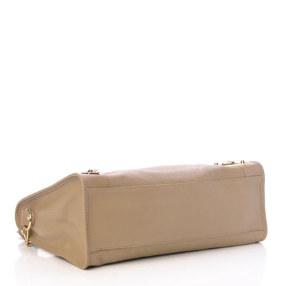 Balenciaga Chevre Gold Metallic Edge Hardware City Beige Latte 4 of 7