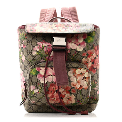 Gucci GG Supreme Monogram Blooms Small Single Buckle Backpack Beige Multicolor Dry Rose 1 of 10