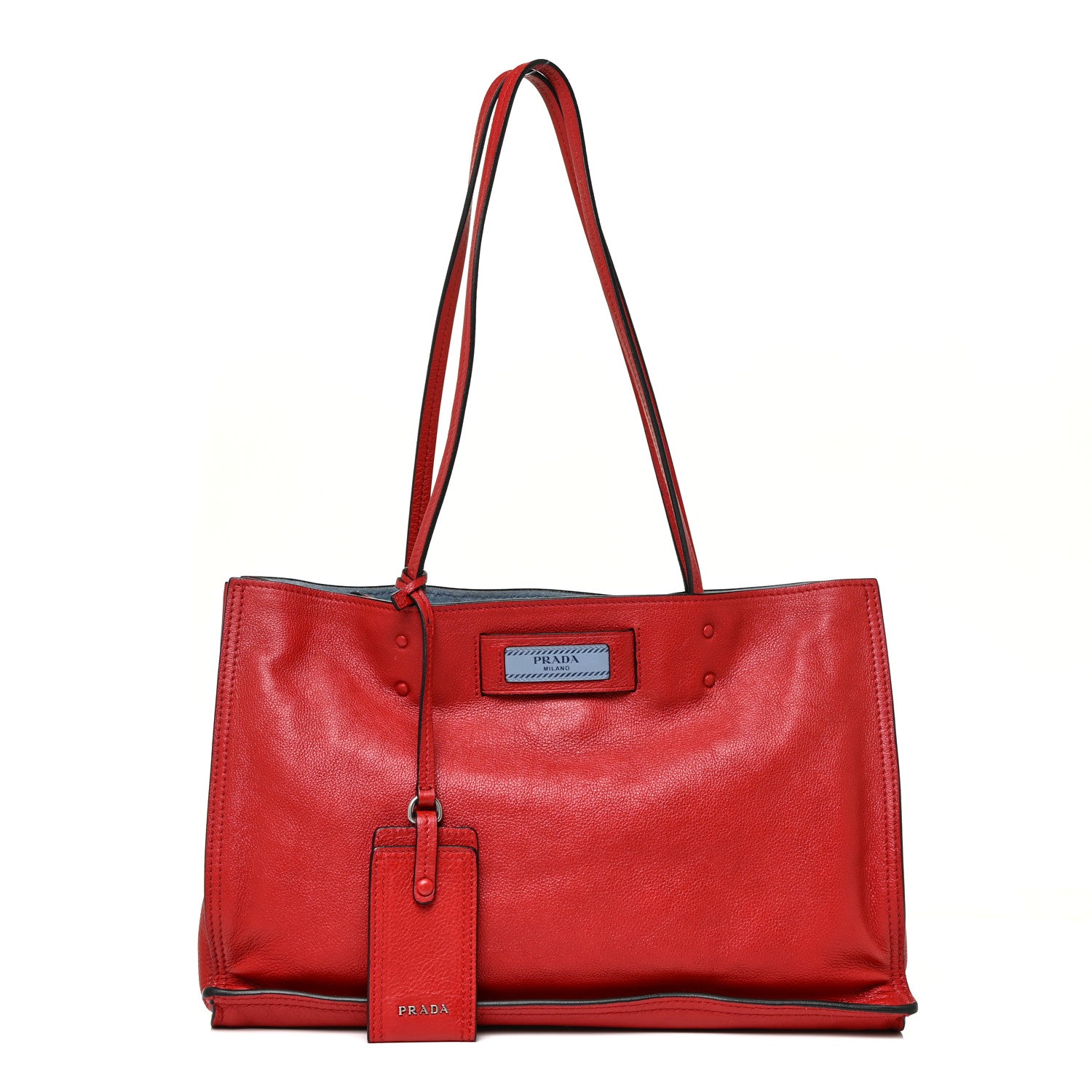 Prada Glace Calf Etiquette Tote Fuoco 1 of 16