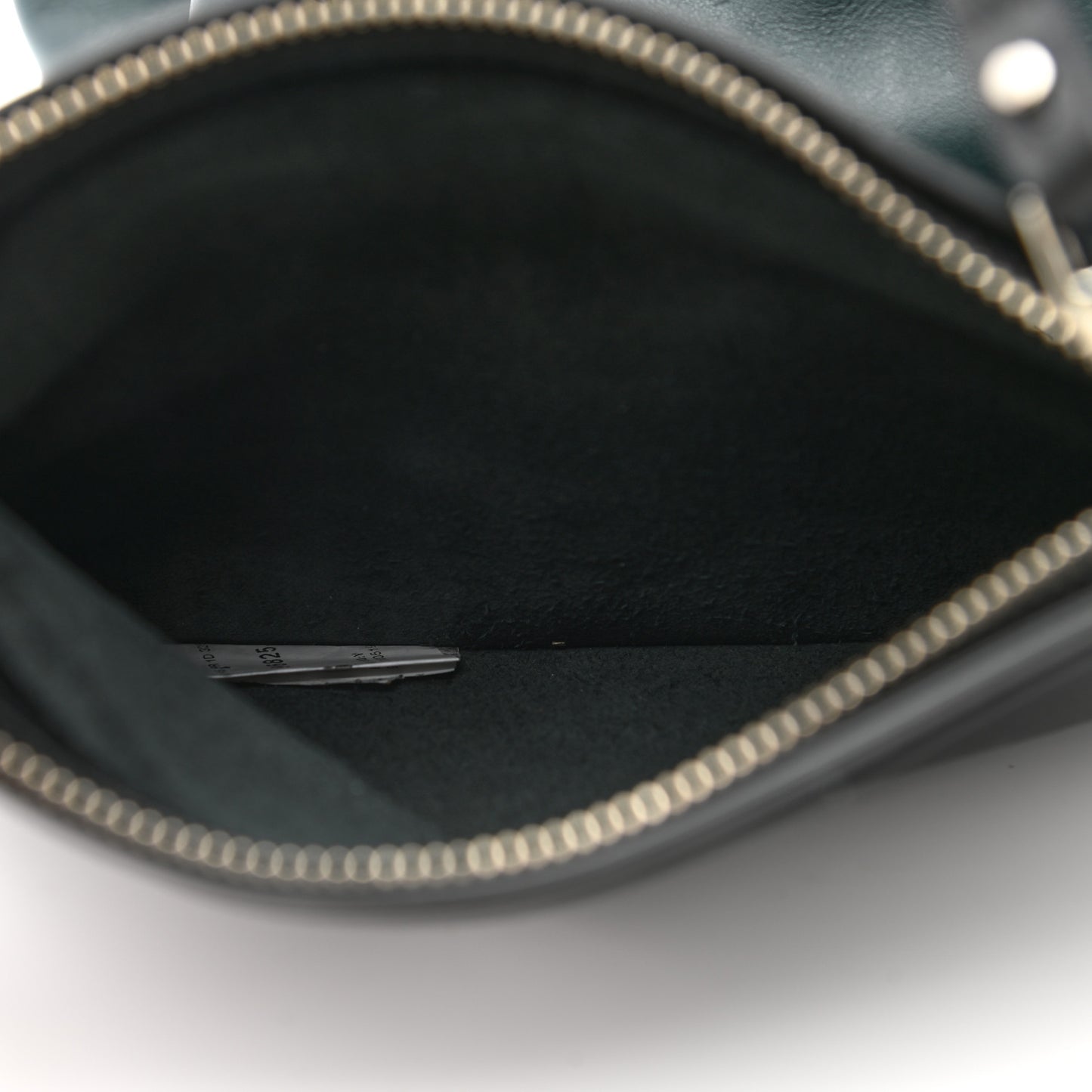 Calfskin Large Ruched Tote Petrol Green