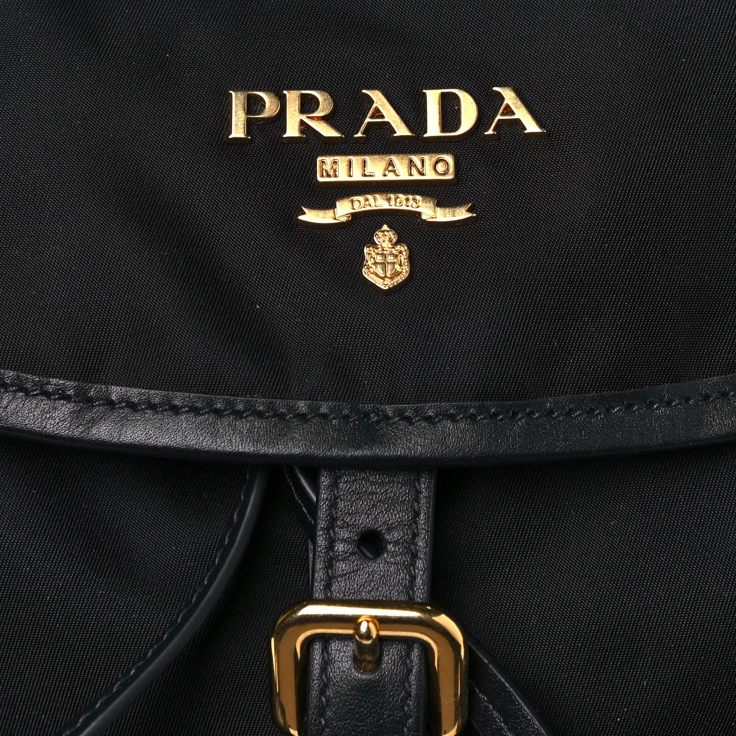 Prada Tessuto Nylon Soft Calfskin Backpack Black 6 of 10