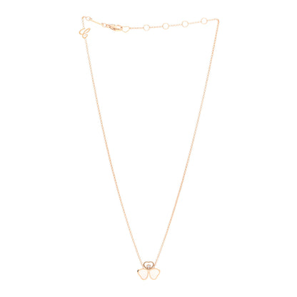 Chopard 18K Rose Gold Diamond Mother of Pearl 3 Happy Hearts Necklace 3 of 5