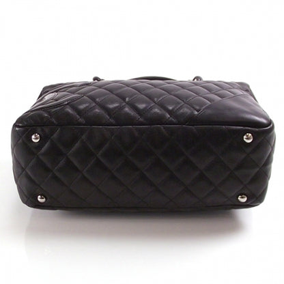 Chanel Calfskin Quilted Large Cambon Bowler Black White 4 of 12