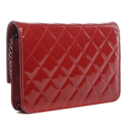 Chanel Patent Quilted Brilliant Wallet On Chain WOC Red 3 of 9