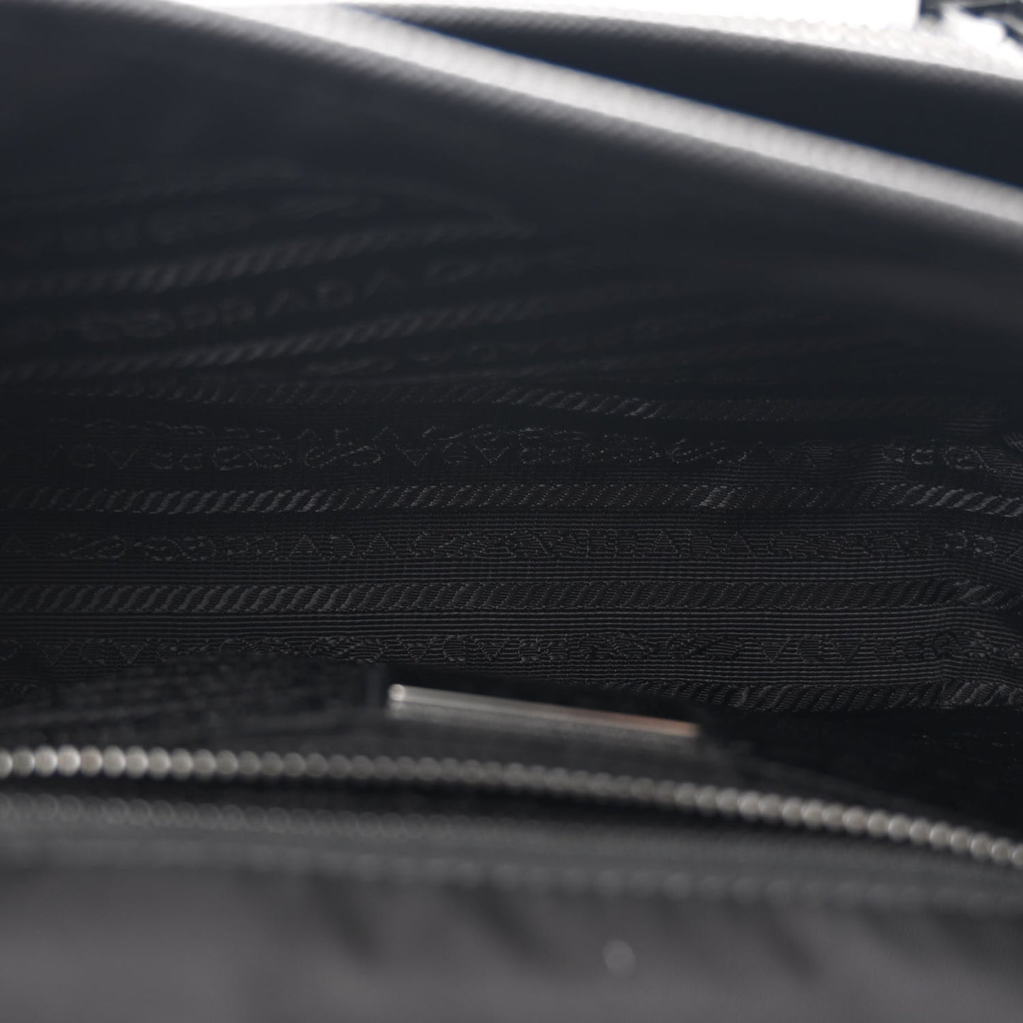 Re-Nylon Saffiano Pocket Double Snap Buckle Shoulder Bag Black